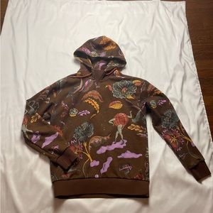 Scotch & Soda Men’s Brown Multicolor Graphic Hoodie, Size Medium